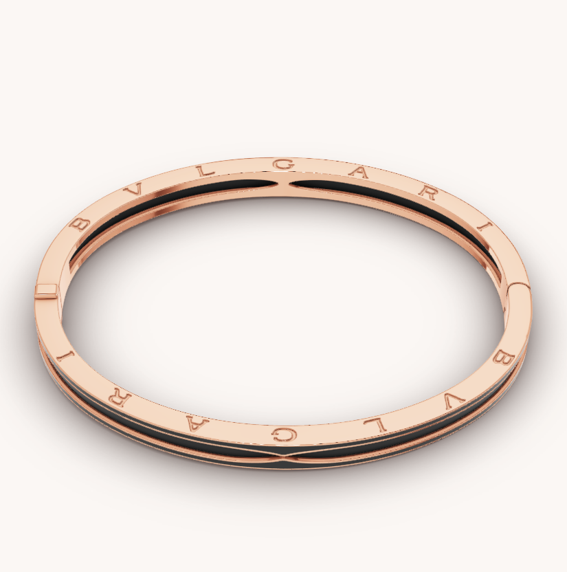 ZERO 1 PINK GOLD WITH MATTE BLACK CERAMIC BRACELET