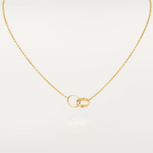 LOVE NECKLACE DOUBLE RING GOLD