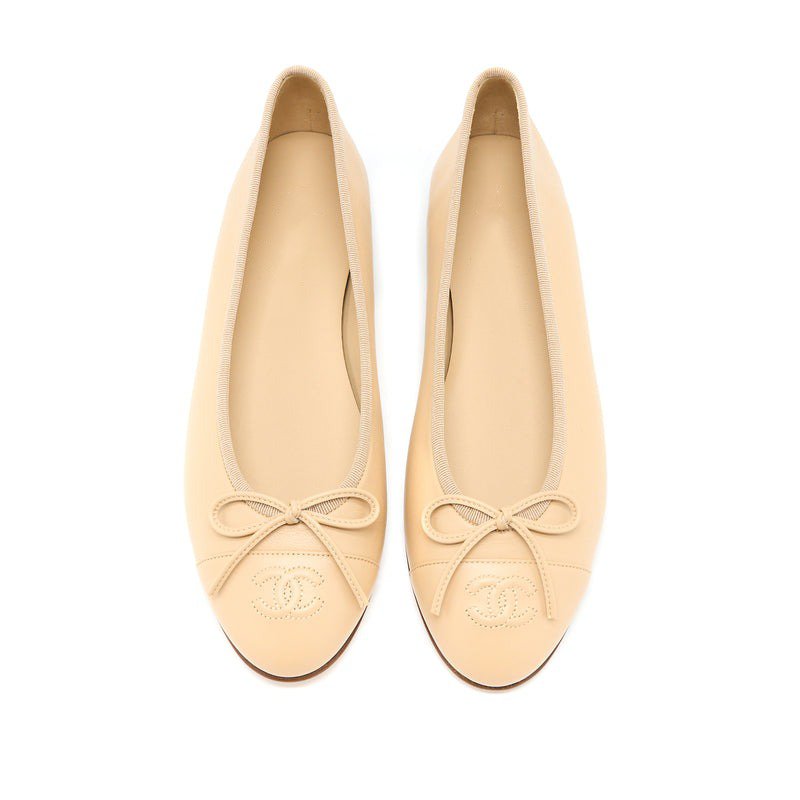 ballet flats beige lambskin