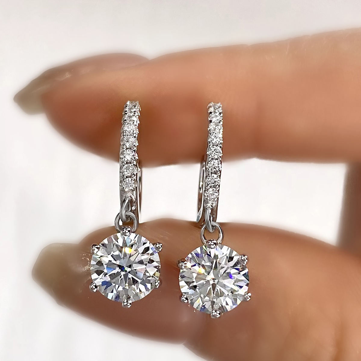 24C ROCK SUGAR DOUBLE C GOLD DIAMONDS EARRINGS