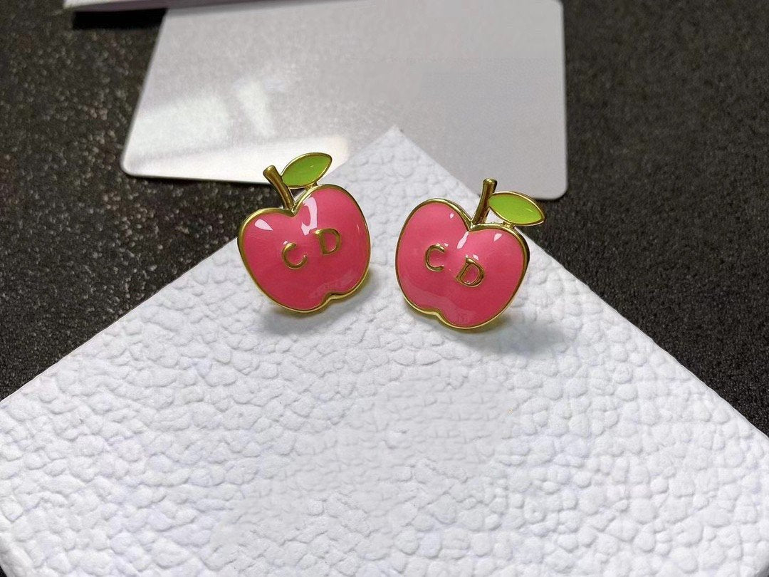 CD GOLD APPLE EARRINGS