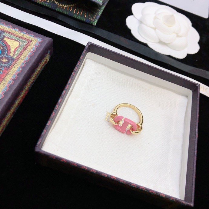 CD RED AND PINK GOLD RING