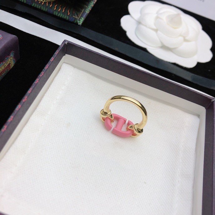 CD RED AND PINK GOLD RING