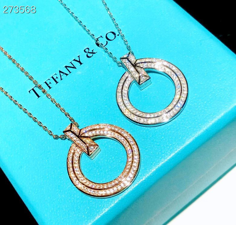 T1 CIRCLE DIAMOND PAVED MEDIUM NECKLACE