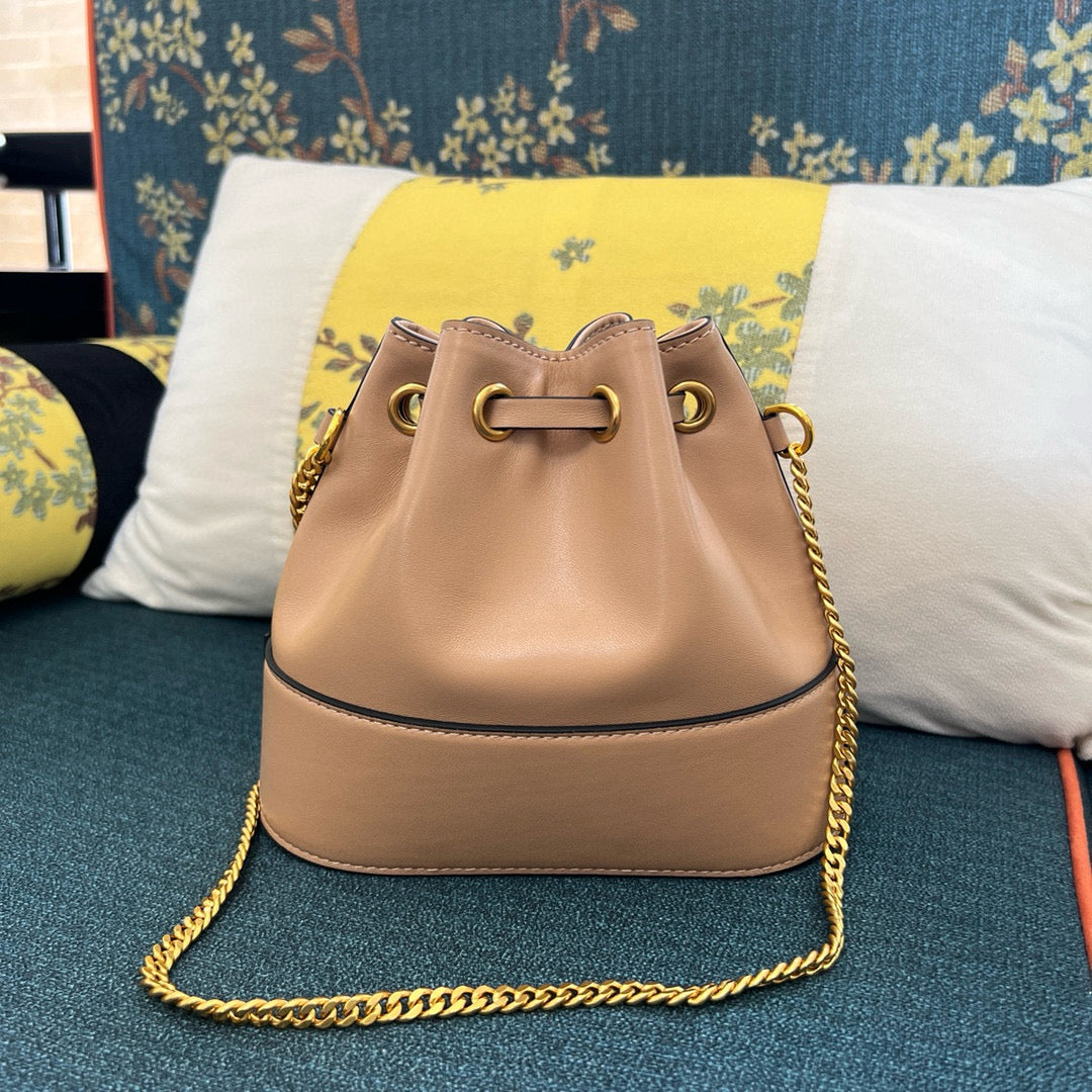 Valenti mini bucket bag 20cm beige calfskin