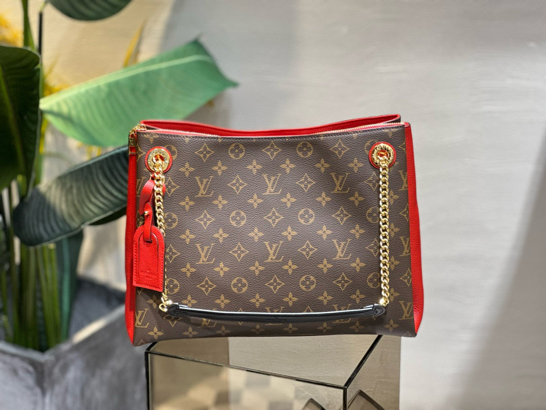 surene mm 36cm brown red monogram canvas