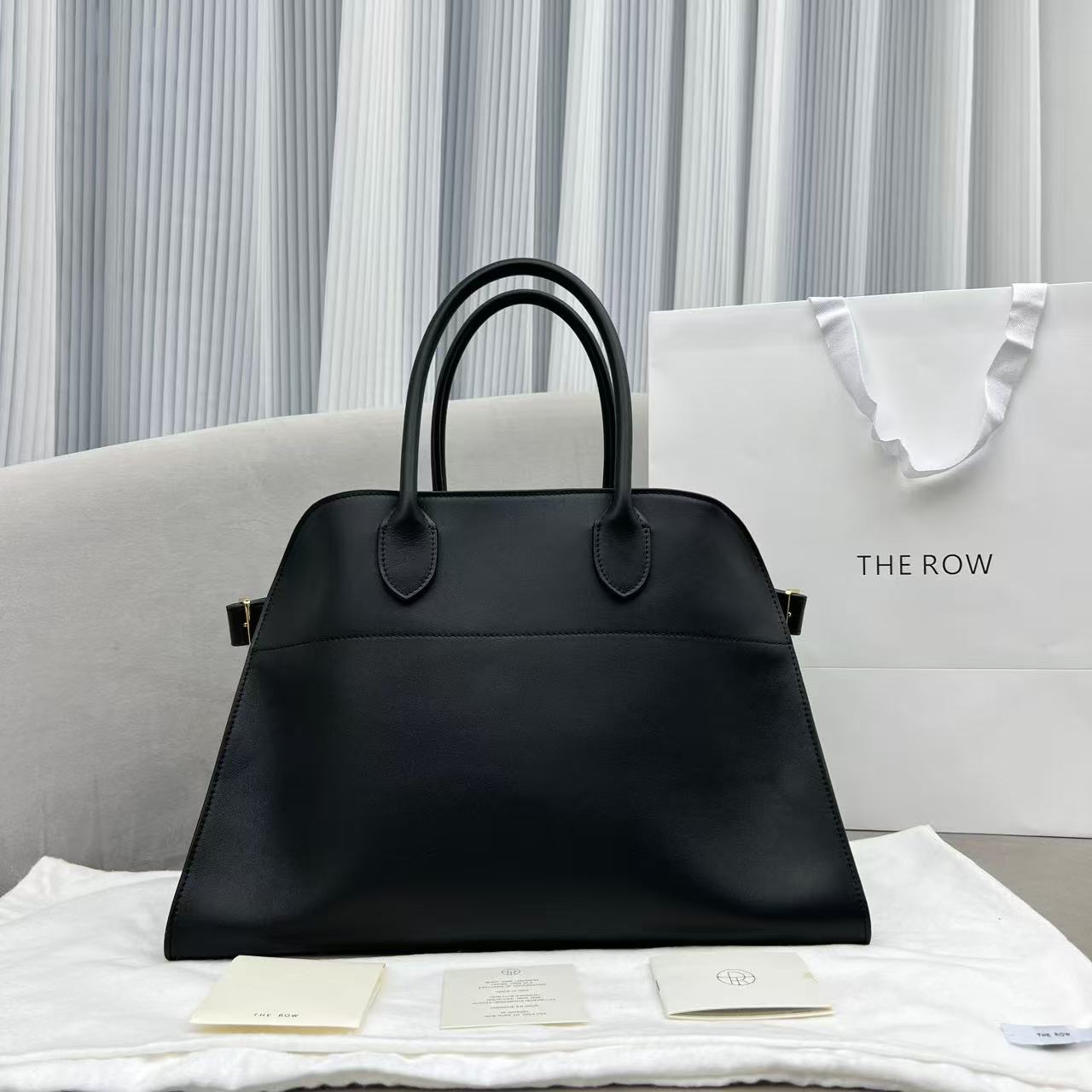 The Row Margaux 32cm Black Calfskin