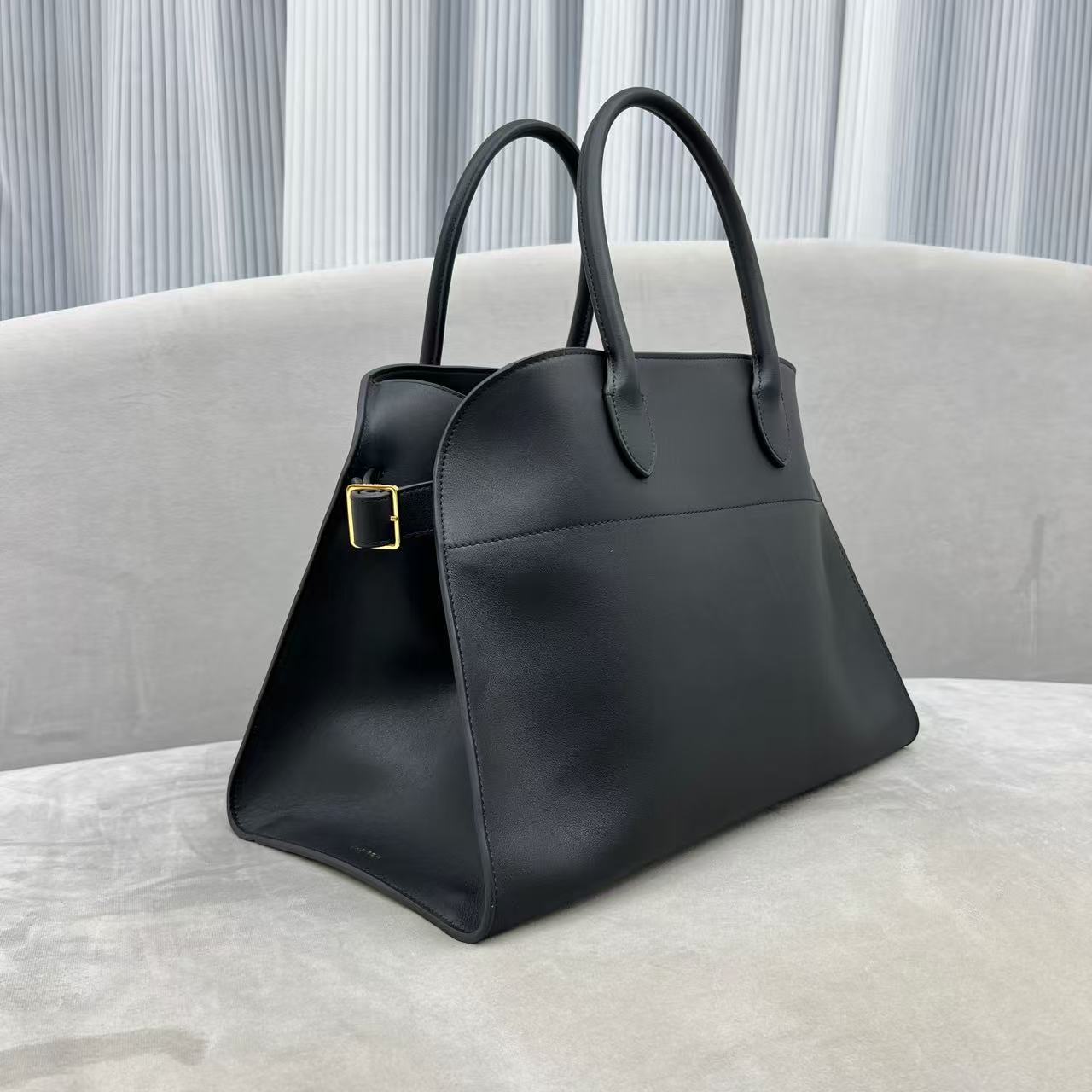 The Row Margaux 32cm Black Calfskin