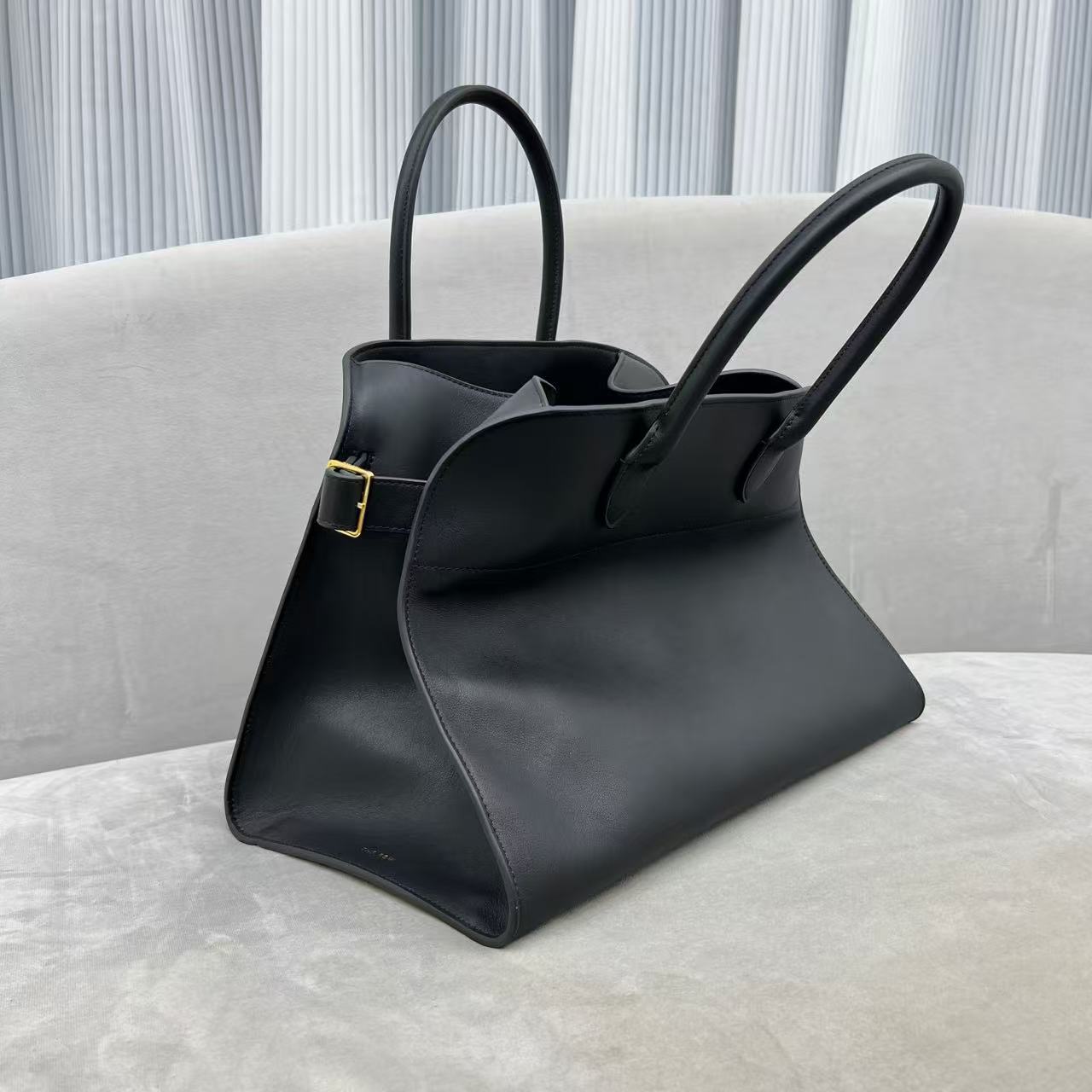 The Row Margaux 32cm Black Calfskin