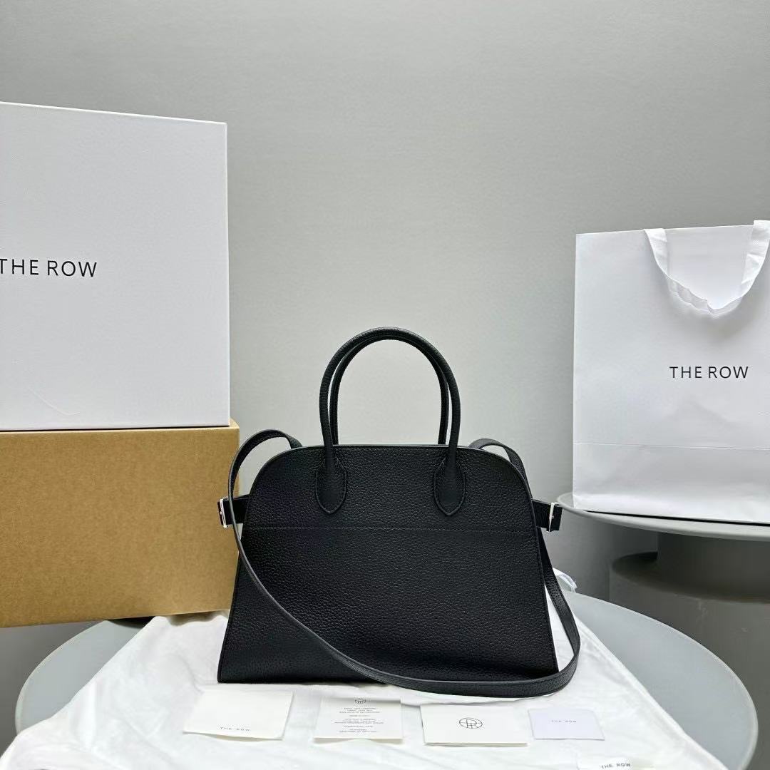 The Row Margaux 32cm Black Grained Calfskin