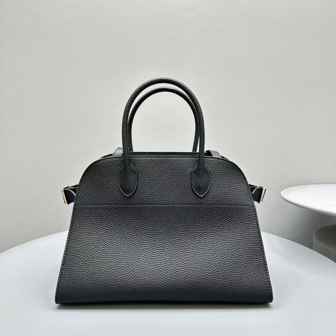 The Row Margaux 32cm Black Grained Calfskin