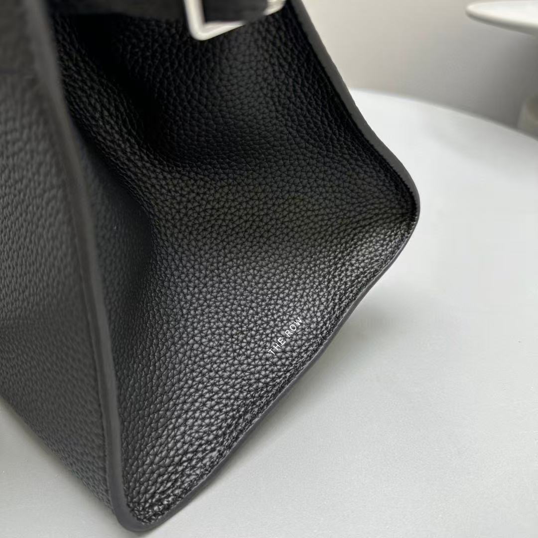 The Row Margaux 32cm Black Grained Calfskin