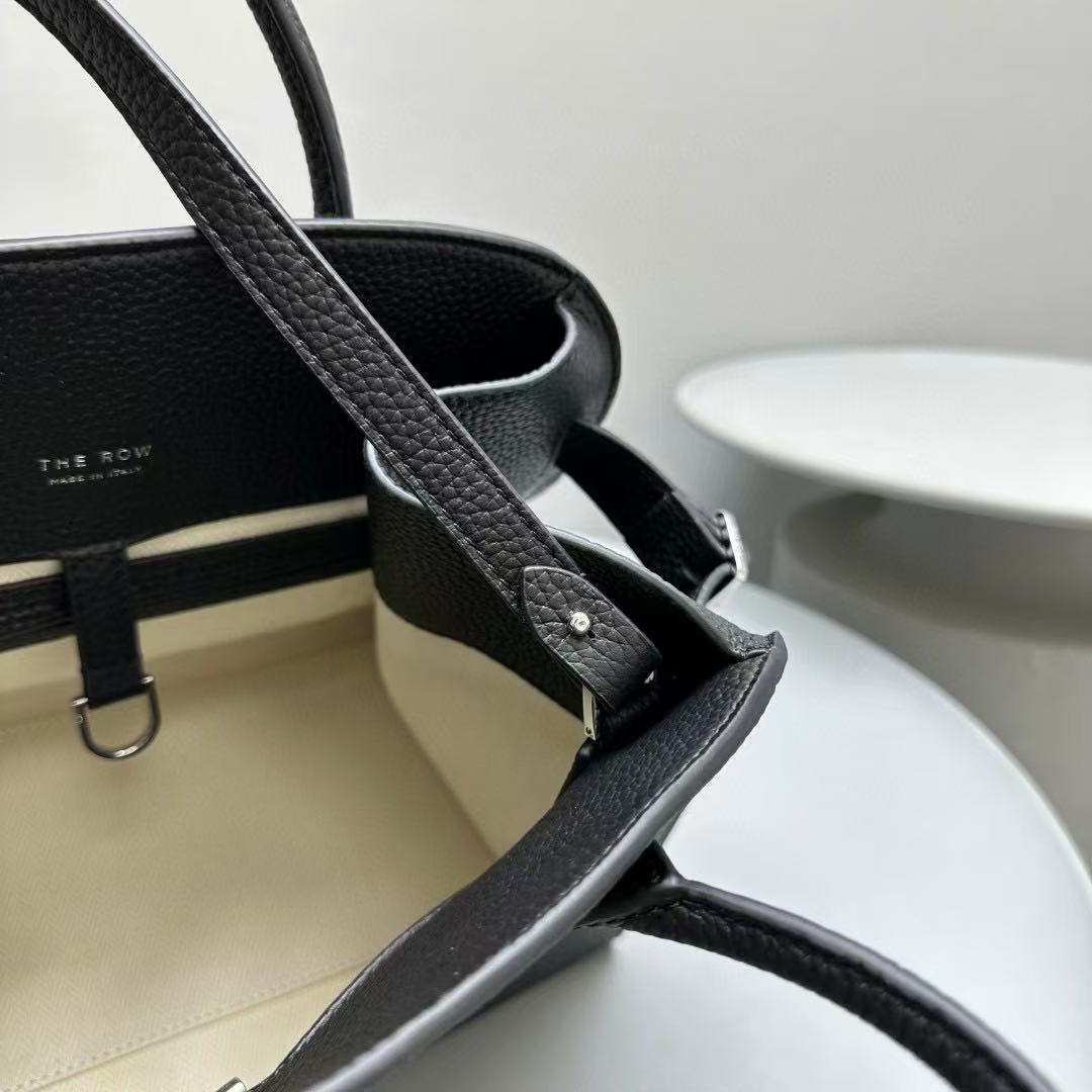 The Row Margaux 32cm Black Grained Calfskin