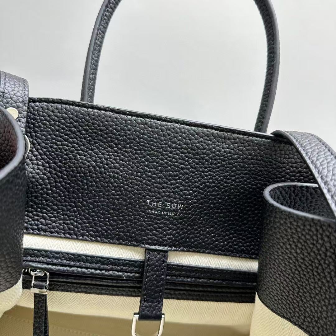 The Row Margaux 32cm Black Grained Calfskin