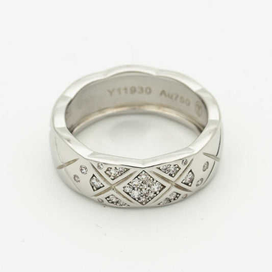 CRUSH RING 6.8MM SILVER DIAMONDS QUILTED