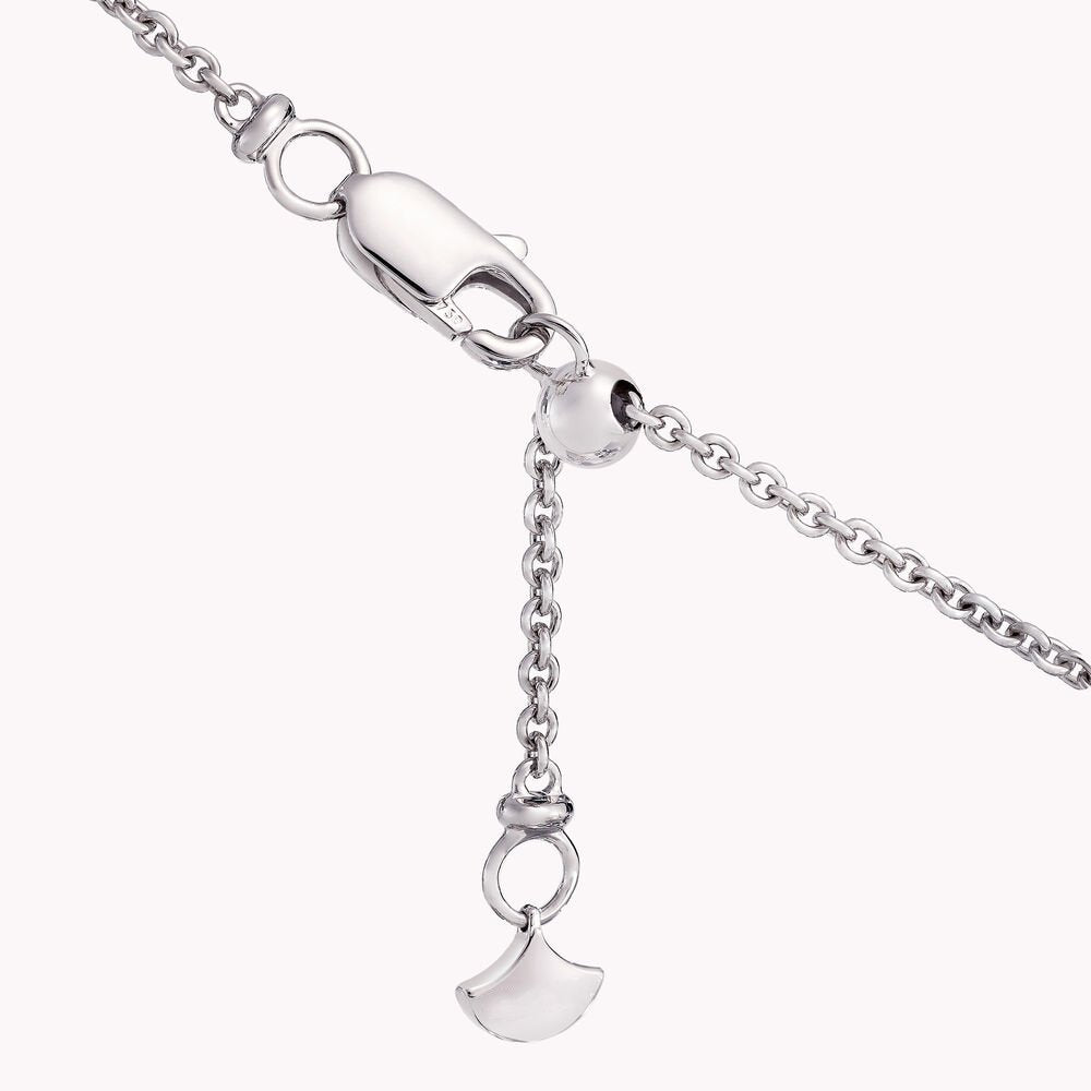 TILDA BOW MINI SILVER DIAMOND NECKLACE