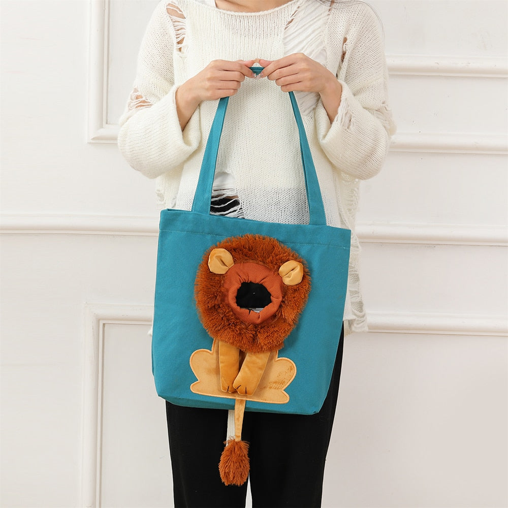 SOFTY - Sac de transport créatif avec tête de Lion pour chat