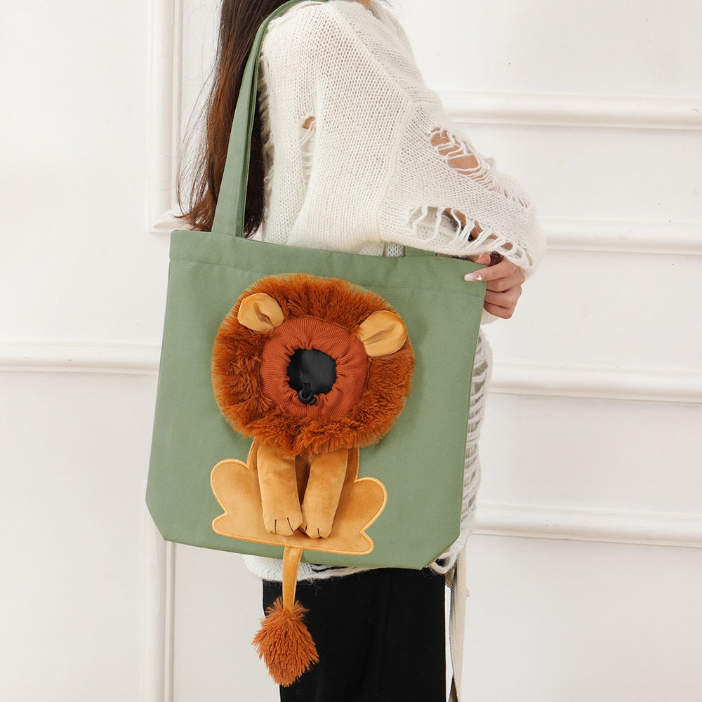 SOFTY - Sac de transport créatif avec tête de Lion pour chat