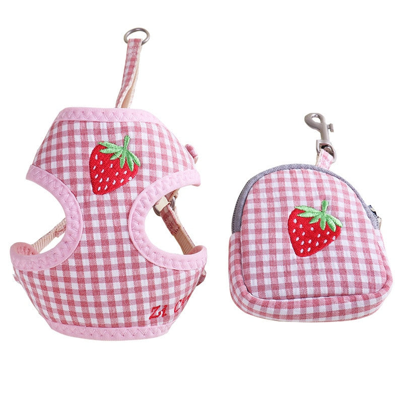 SILVO - Harnais + Laisse/Sac design fruits