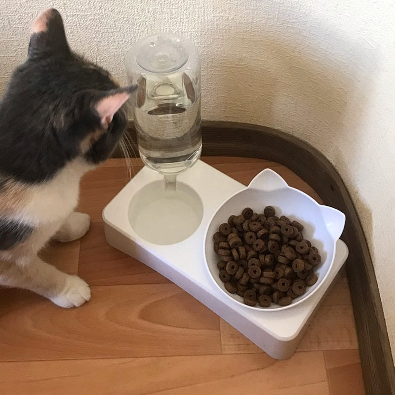 JENEVA - Gamelle 2 en 1 Eau & Croquette pour Chat