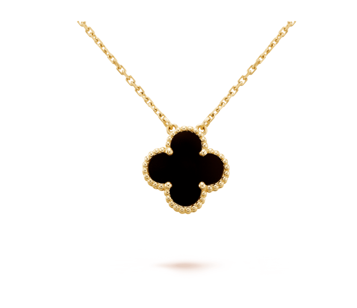 CLOVER PEDANT ONYX NECKLACE