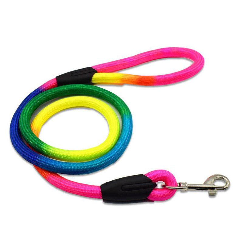 Laisse nylon arc-en-ciel durable 1.2m à 2m