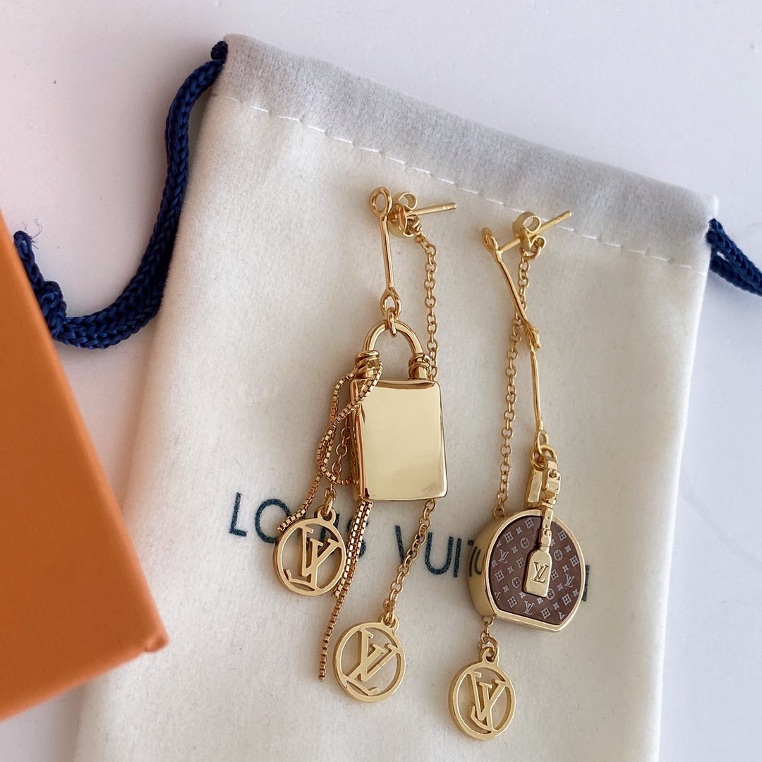 MONOGRAM CANVAS MINI LV MISMATCHED EARRINGS GOLD