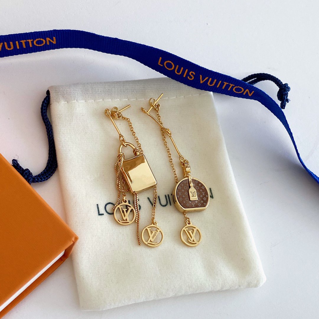 MONOGRAM CANVAS MINI LV MISMATCHED EARRINGS GOLD