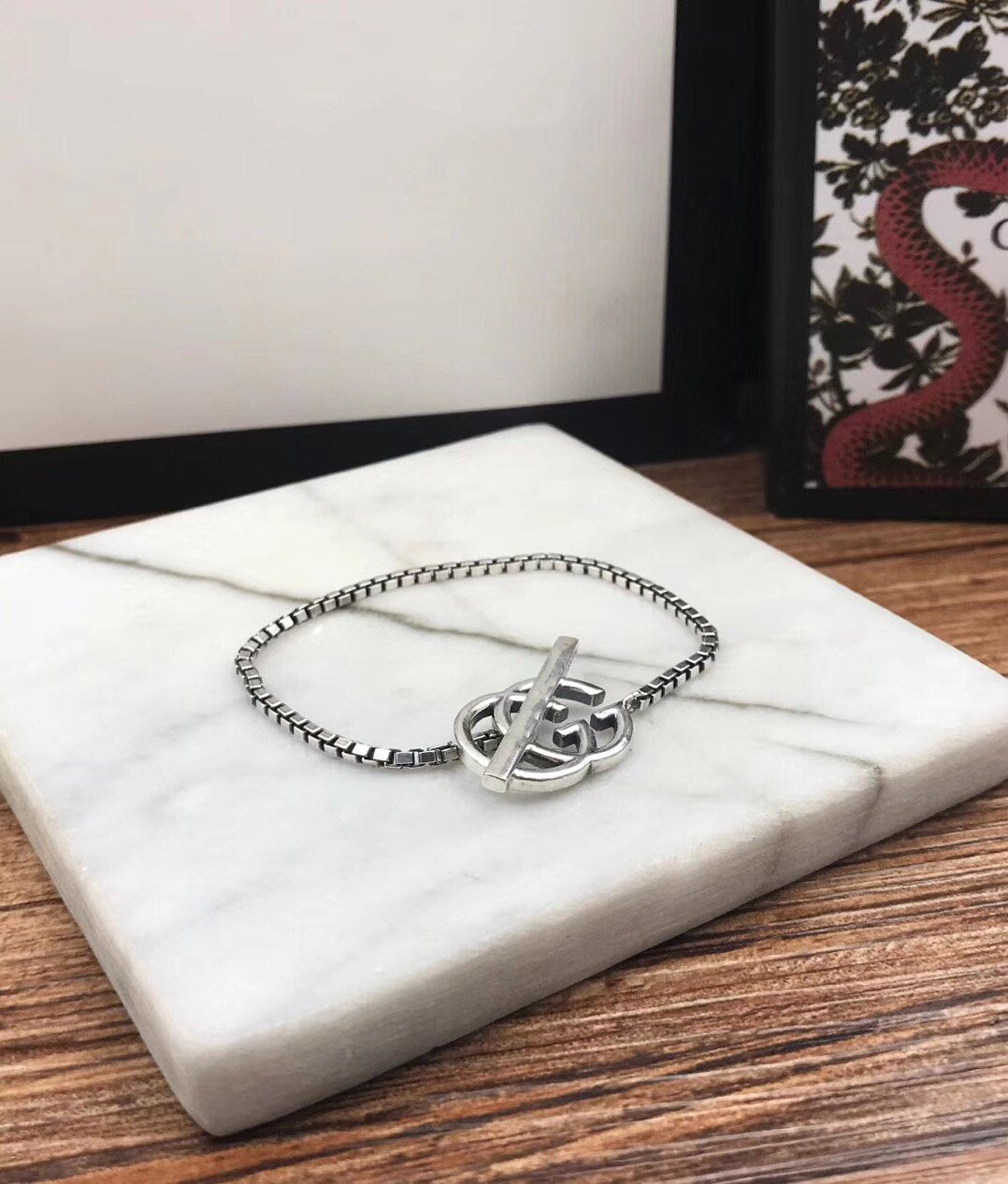 STERLING SILVER BRITT GG DOUBLE G BRACELET