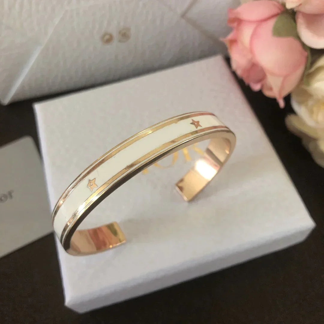 CODE BANGLE GOLD-FINISH METAL AND LACQUER WOMEN