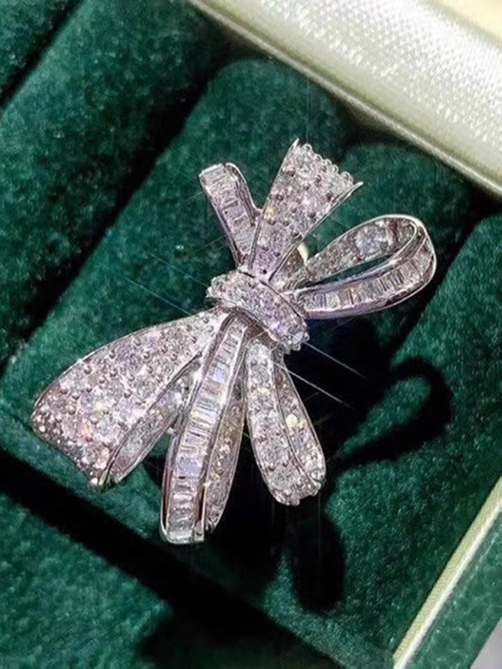 TILDAS BOW DOUBLE KNOT SILVER DIAMOND RING