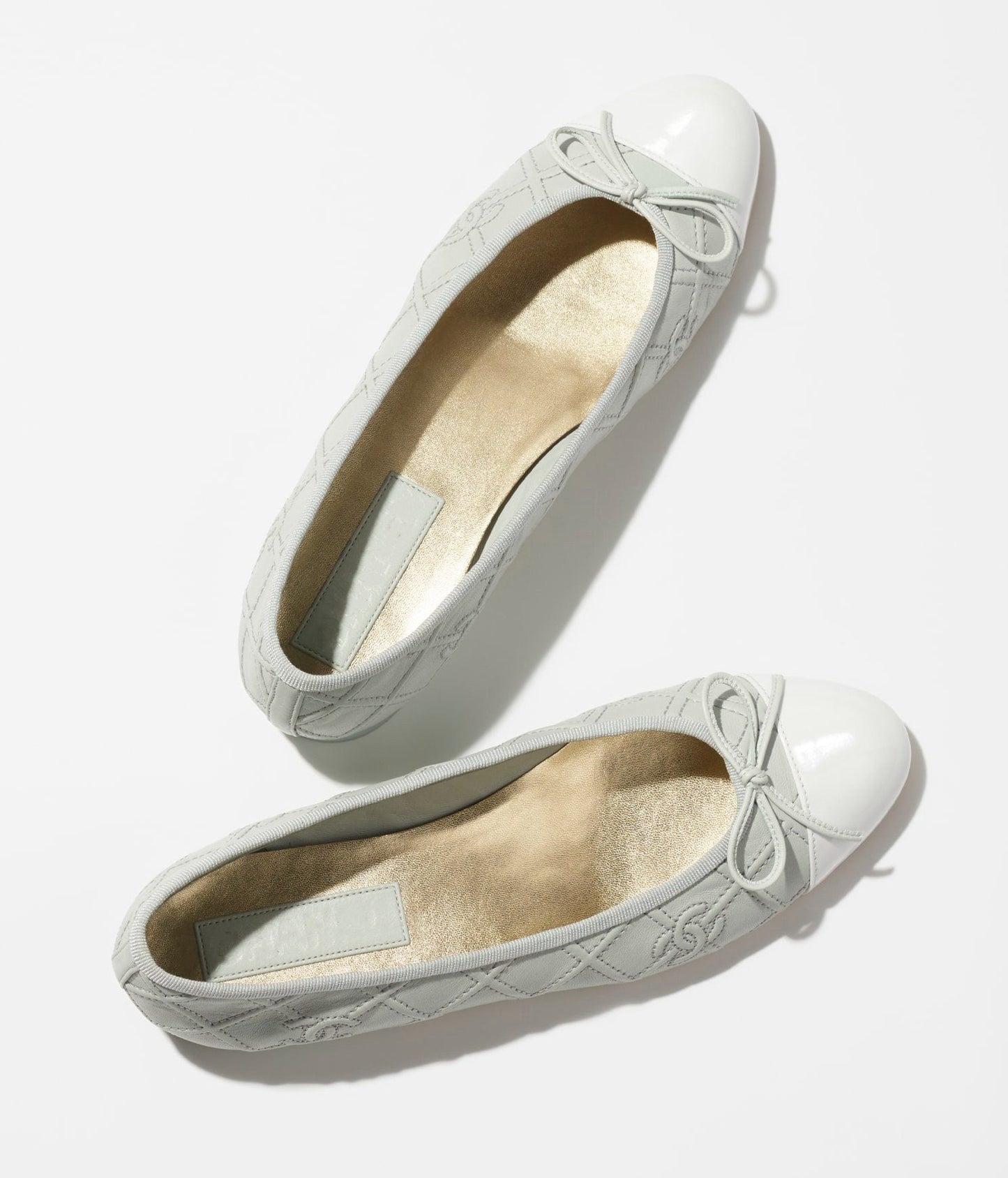 ballet flats light blue white lambskin