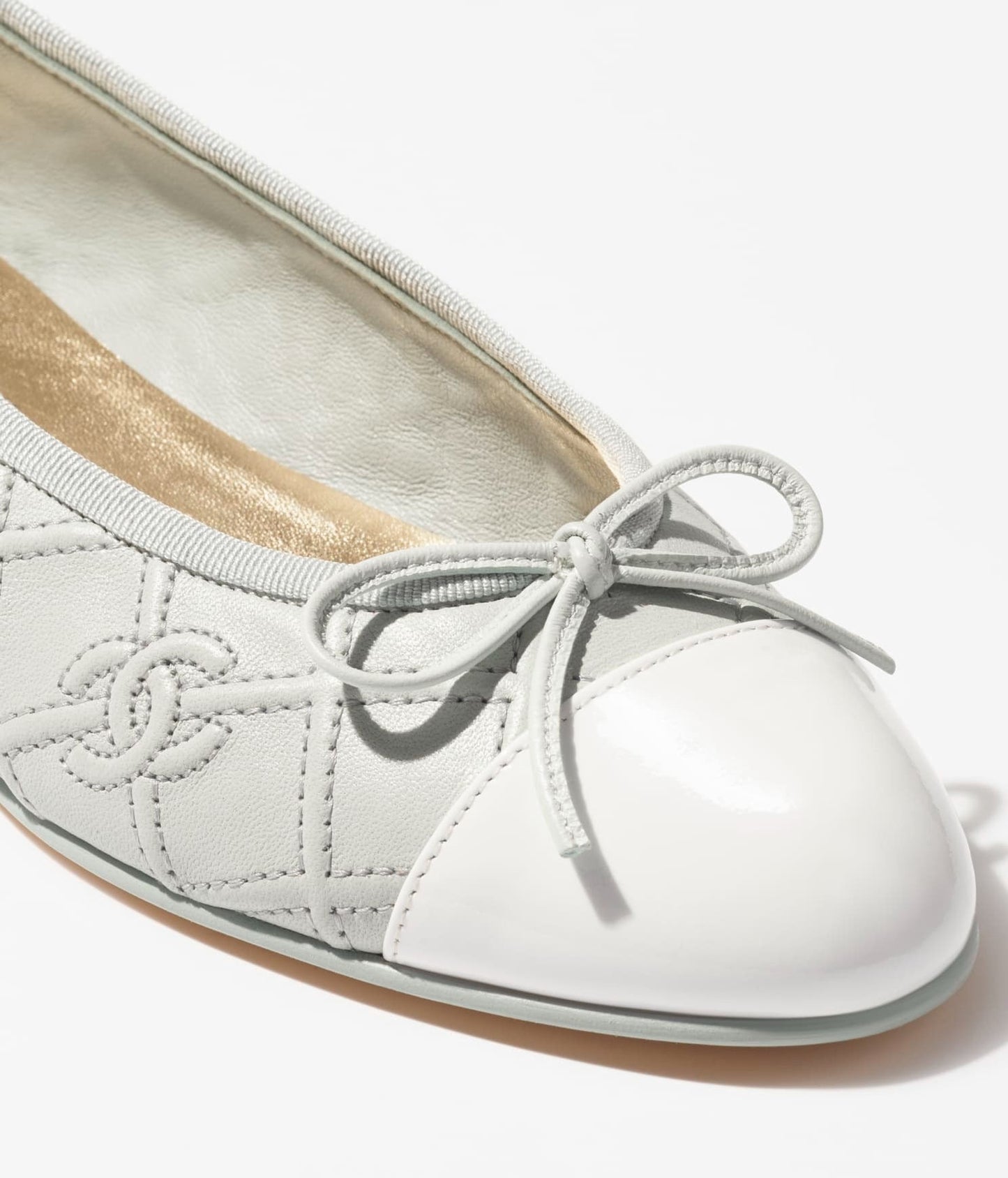 ballet flats light blue white lambskin