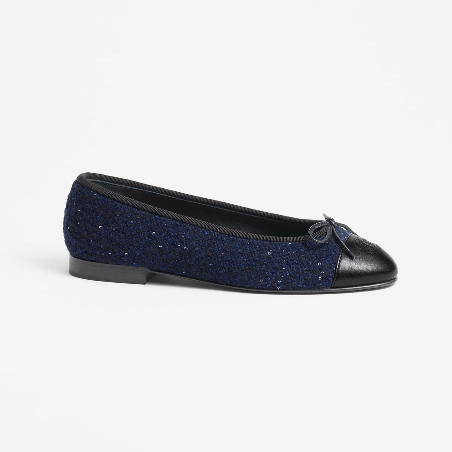 ballet flats navy blue black tweed