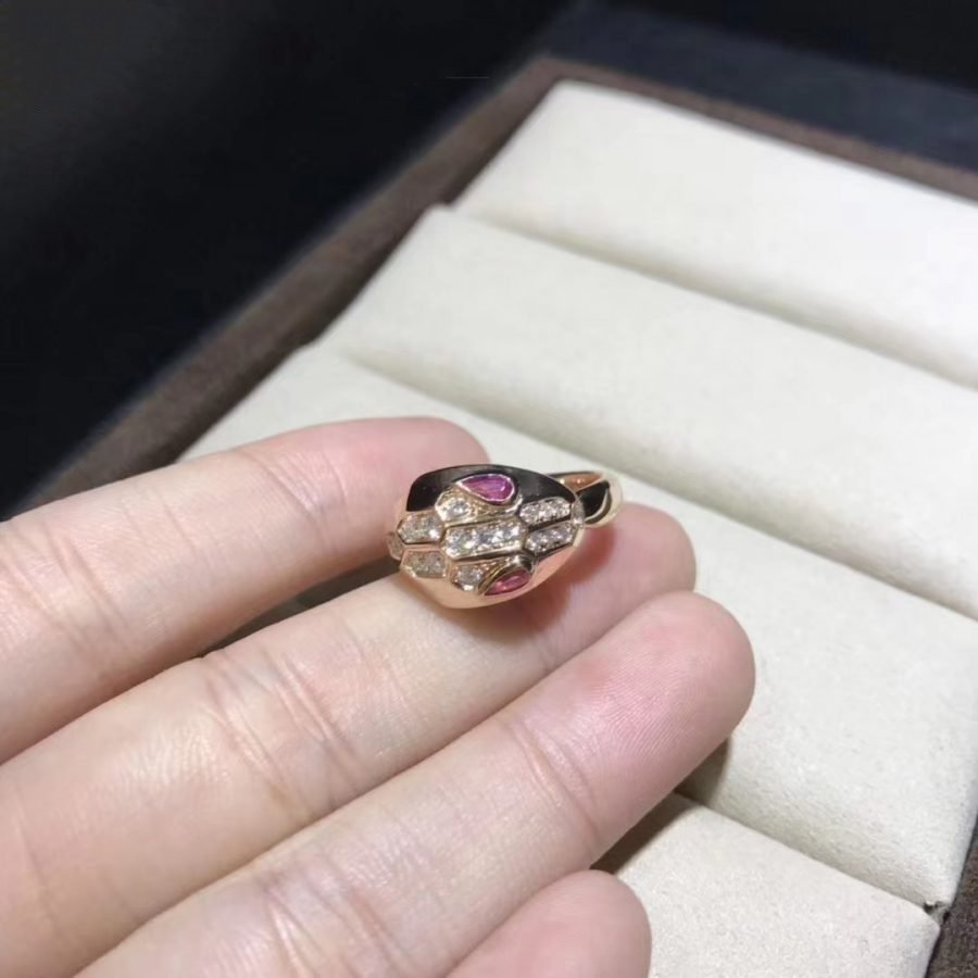 SERPENTI RING SNAKE PINK PINK GOLD DIAMOND