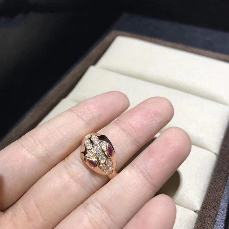 SERPENTI RING SNAKE PINK PINK GOLD DIAMOND