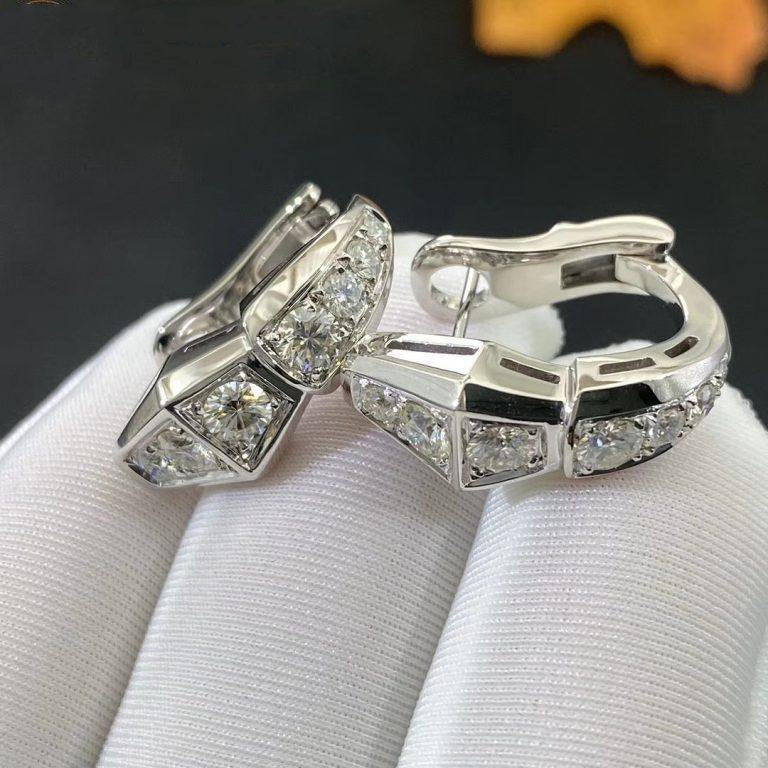 SERPENTI SILVER DIAMOND EARRINGS