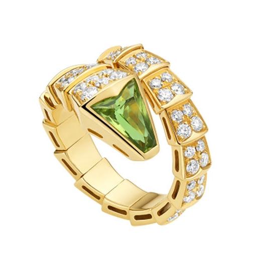 SERPENTI RING GOLD DIAMOND MALACHITE