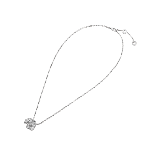 SERPENTI SILVER NECKLACE DOUBLE RING DIAMOND