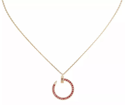 JUSTE NECKLACE GOLD RED DIAMONDS