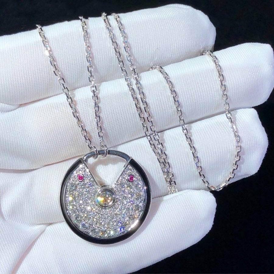 AMULETTE SILVER 2 DIAMOND NECKLACE