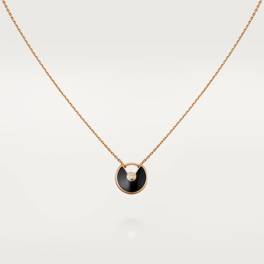 AMULETTE PINK GOLD ONYX NECKLACE