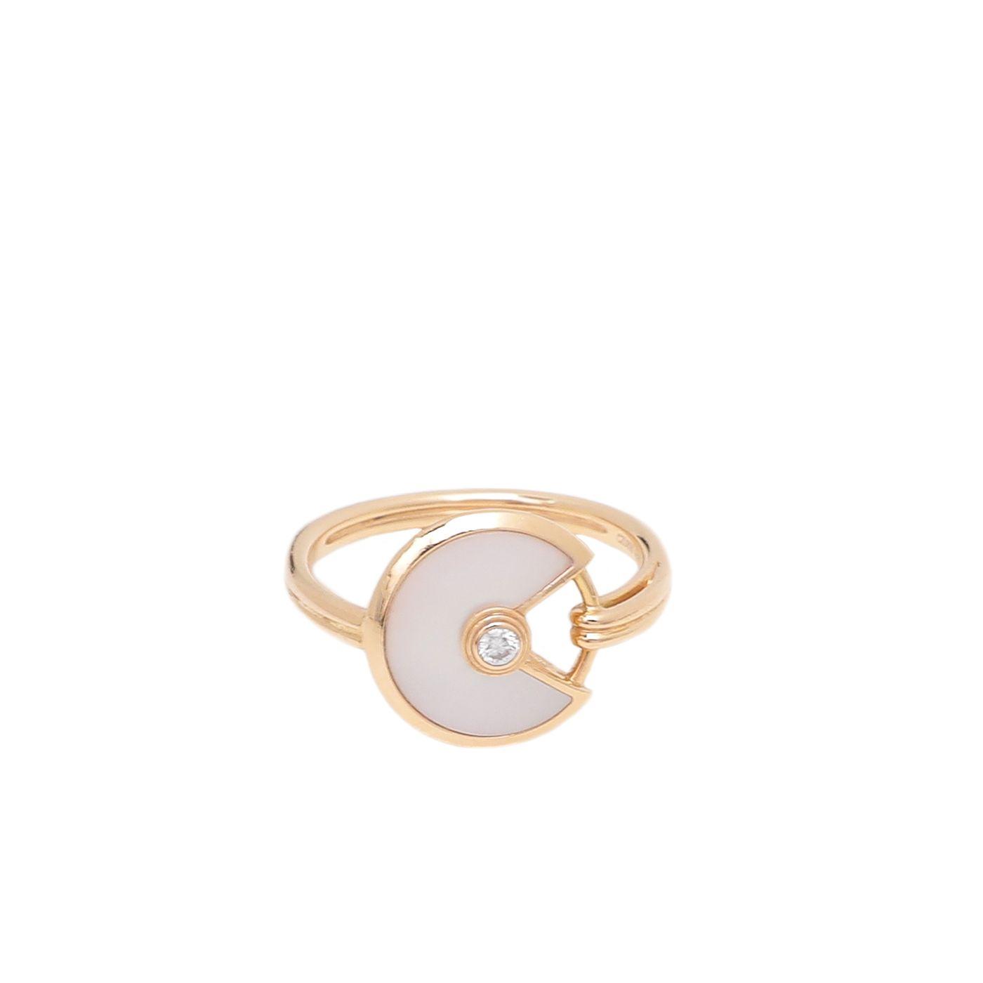 AMULETTE MOP RING GOLD DIAMOND