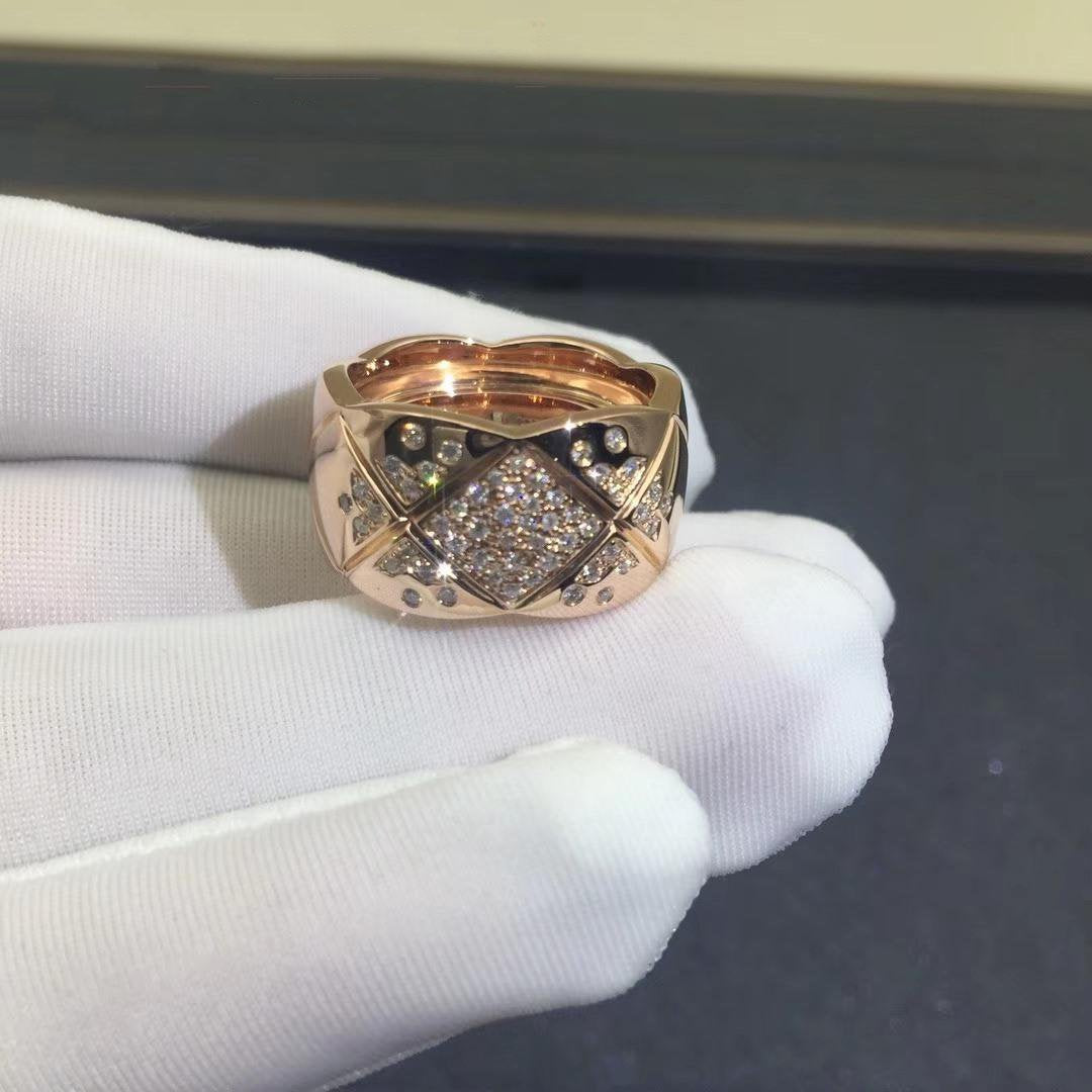 CRUSH RING 10MM PINK GOLD DIAMOND