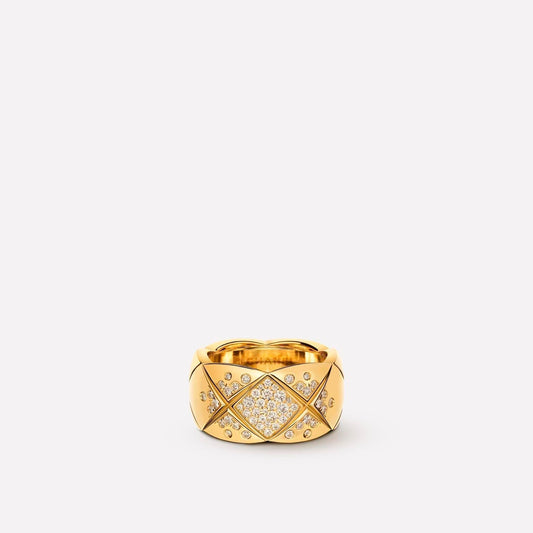 CRUSH RING 10MM GOLD DIAMOND