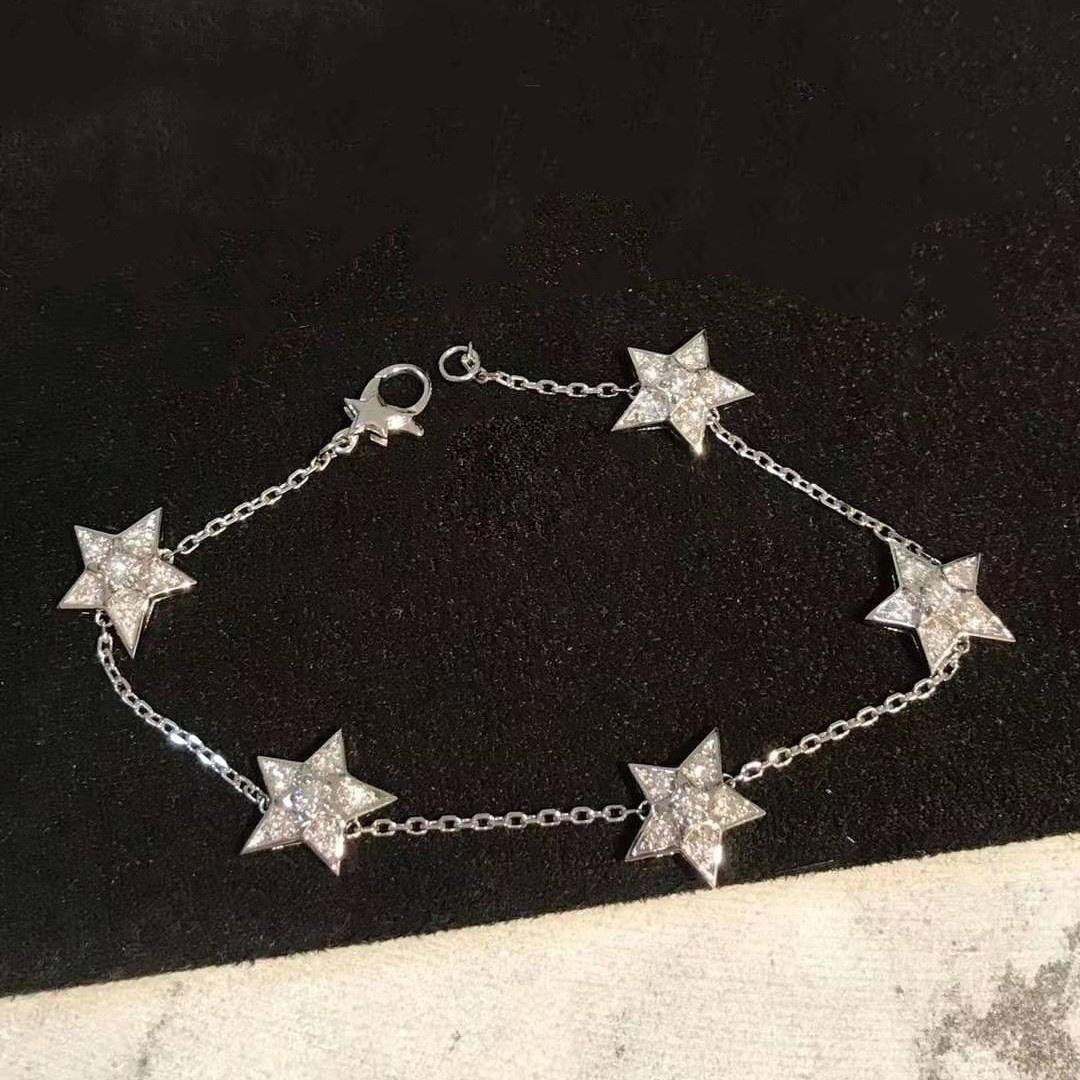 COMETE BRACELET SILVER DIAMOND 5 MOTIFS