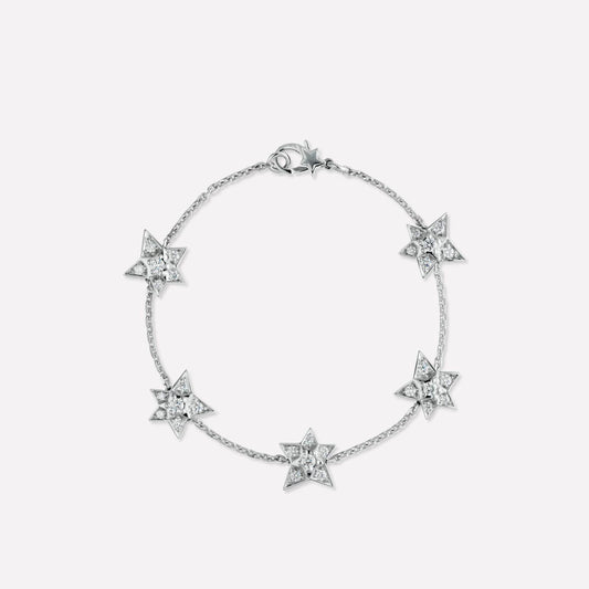 COMETE BRACELET SILVER DIAMOND 5 MOTIFS