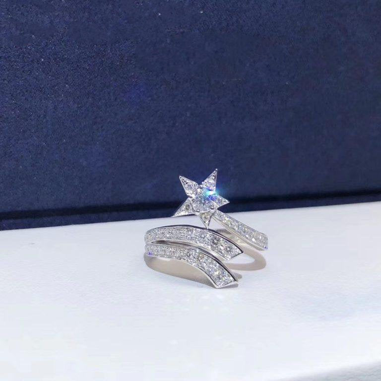 COMETE STAR RING SILVER DIAMOND