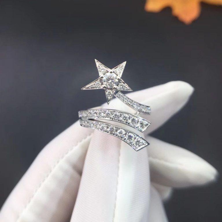 COMETE STAR RING SILVER DIAMOND