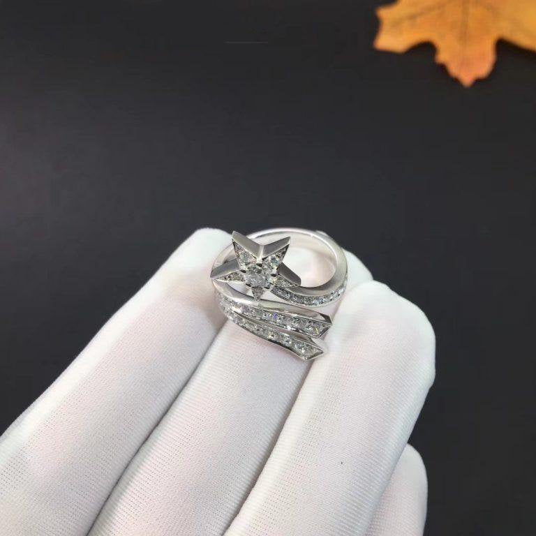 COMETE STAR RING SILVER DIAMOND